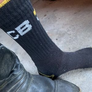 Boot Working Socks, Black Yellow Grey Well Used